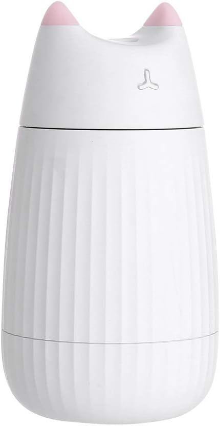 Upgraded Ultrasonic Ultra-Quiet USB Cute Cool Mist Mini Humidifier, for Kids Baby Nursery Bedroom, 7-Color Lights 2 Mist Mode Auto Shutoff Whisper Silent Small Cute Humidifier (220ml, White)