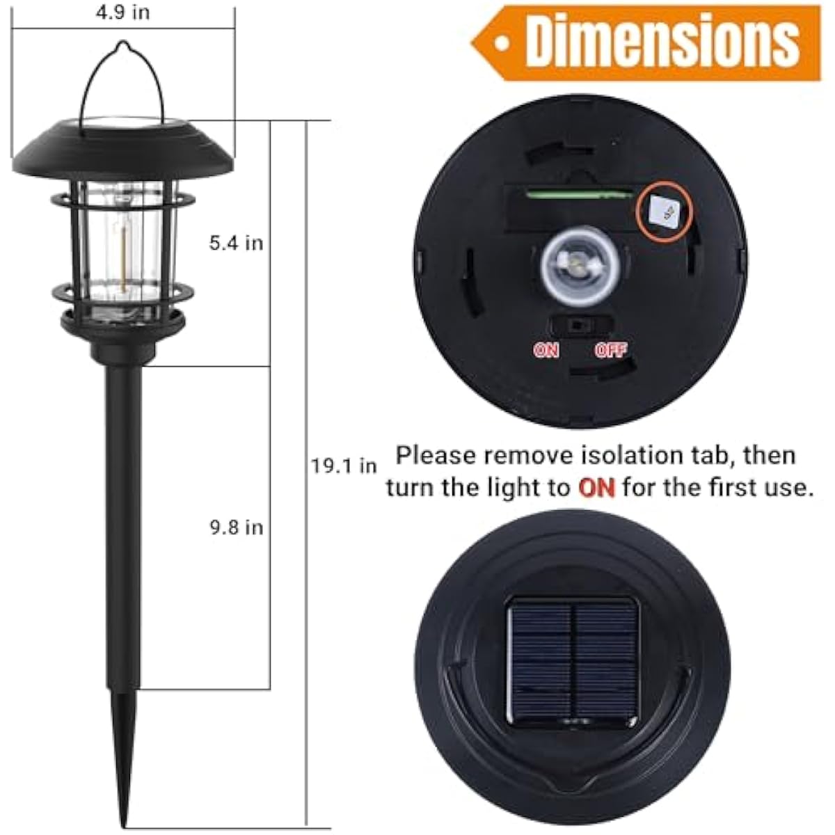 Dynaming 6 Pack Dual Use Solar Path Lights Outdoor, Hanging Lantern Solar Garden Lights with Edison Bulb, Landscape Lighting, Waterproof & Auto On/Off for Patio Pathway Walkway Driveway, Warm White