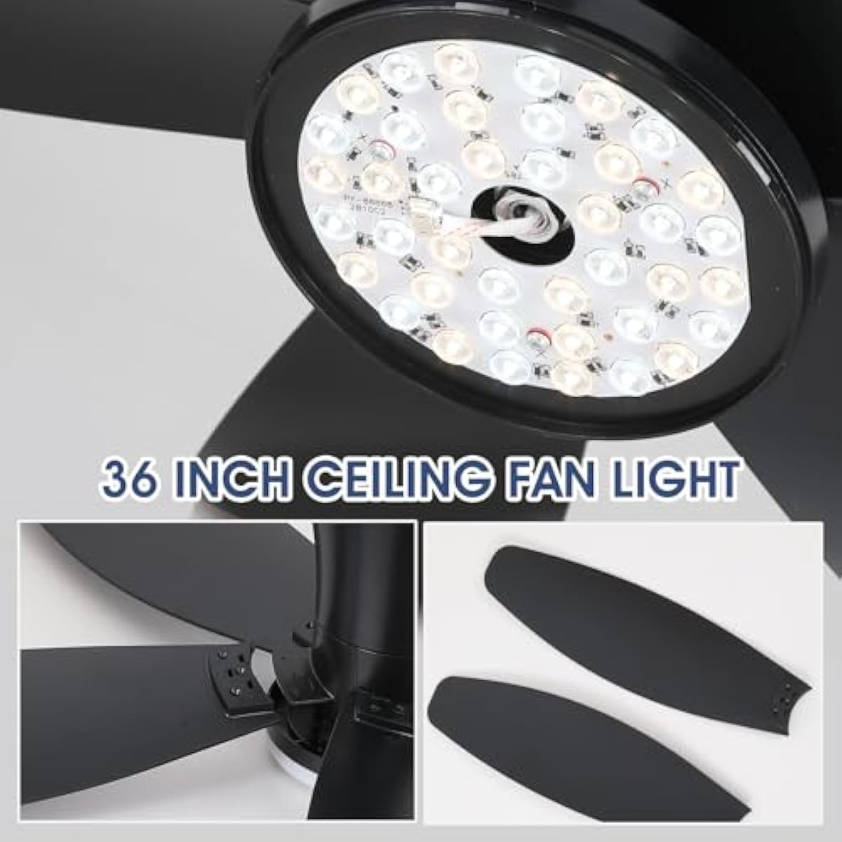 42" Ceiling Fans with Lights-Low Profile Ceiling Fan with Light and Remote/APP Control,Flush Mount,DC Reversible,LED Dimmable Blakc Ceiling Fans for Bedroom,Indoor/Outdoor Patio Use