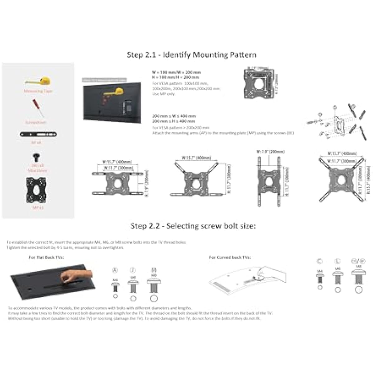 Amazon Basics Full Motion Articulating TV Wall Mount, with Swivel and Tilt, for 26" to 55" TVs and Flat Panels up to 80 Lbs, VESA Compatible, Black