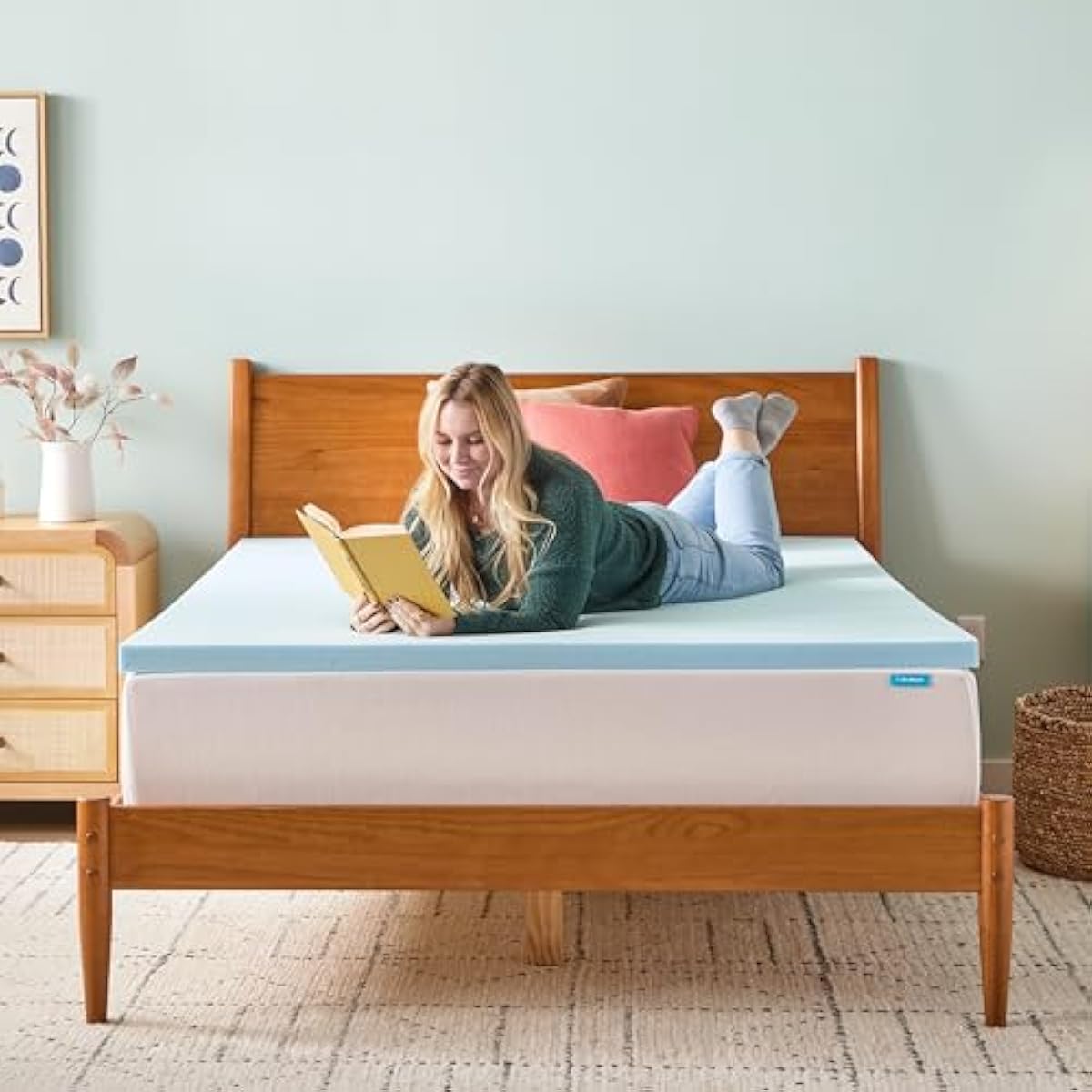 Linenspa Memory Foam Mattress Topper, Queen Size - 2 Inch Gel Infused Memory Foam - Plush Feel - Cooling and Pressure Relieving - CertiPUR Certified