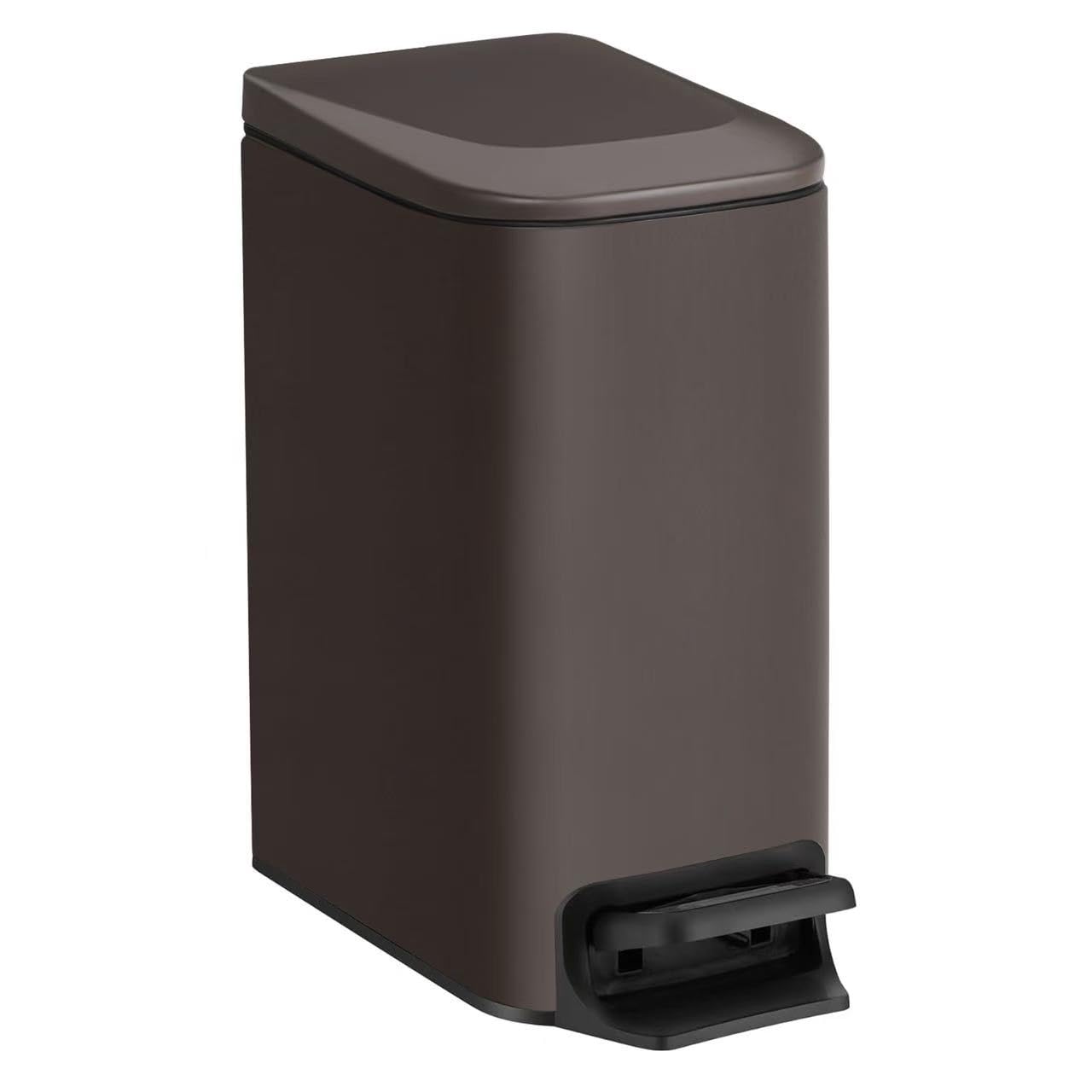 TIPGO Slim Bathroom Trash Can with Lid Soft Close, Step Pedal, 6 Liter / 1.6 Gallon Stainless Steel Trash Bin, Small Garbage Can for Bedroom, Office, Kitchen (Navy Blue)