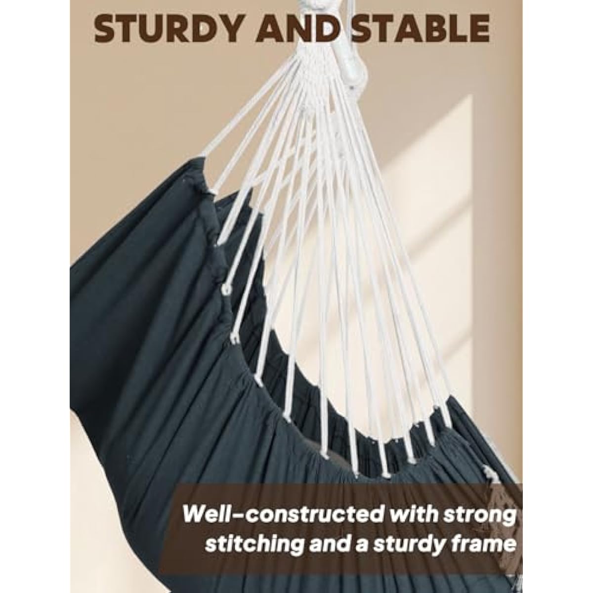 Chihee Hammock Chair Hanging Swing Max 500 Lbs 2 Cushions Included Steel Spreader Bar with Anti-Slip Grooves Portable Hanging Chair Side Pocket Large Macrame Bohemian Chair Indoor Outdoor