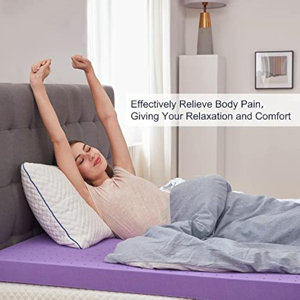 SINWEEK 1.5 Inch Gel Memory Foam Mattress Topper Ventilated Soft Pressure Relieve Mattress Pad, Breathable Bed Topper, CertiPUR-US Certified, Queen Size
