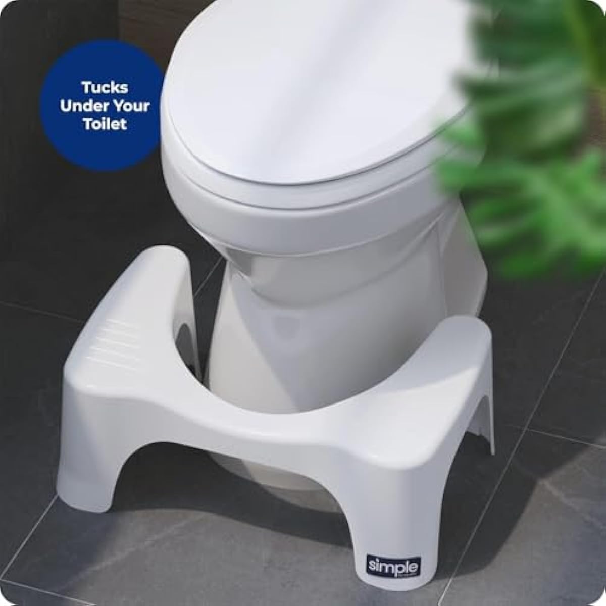 Squatty Potty Simple Curve Bathroom Toilet Stool 7" White
