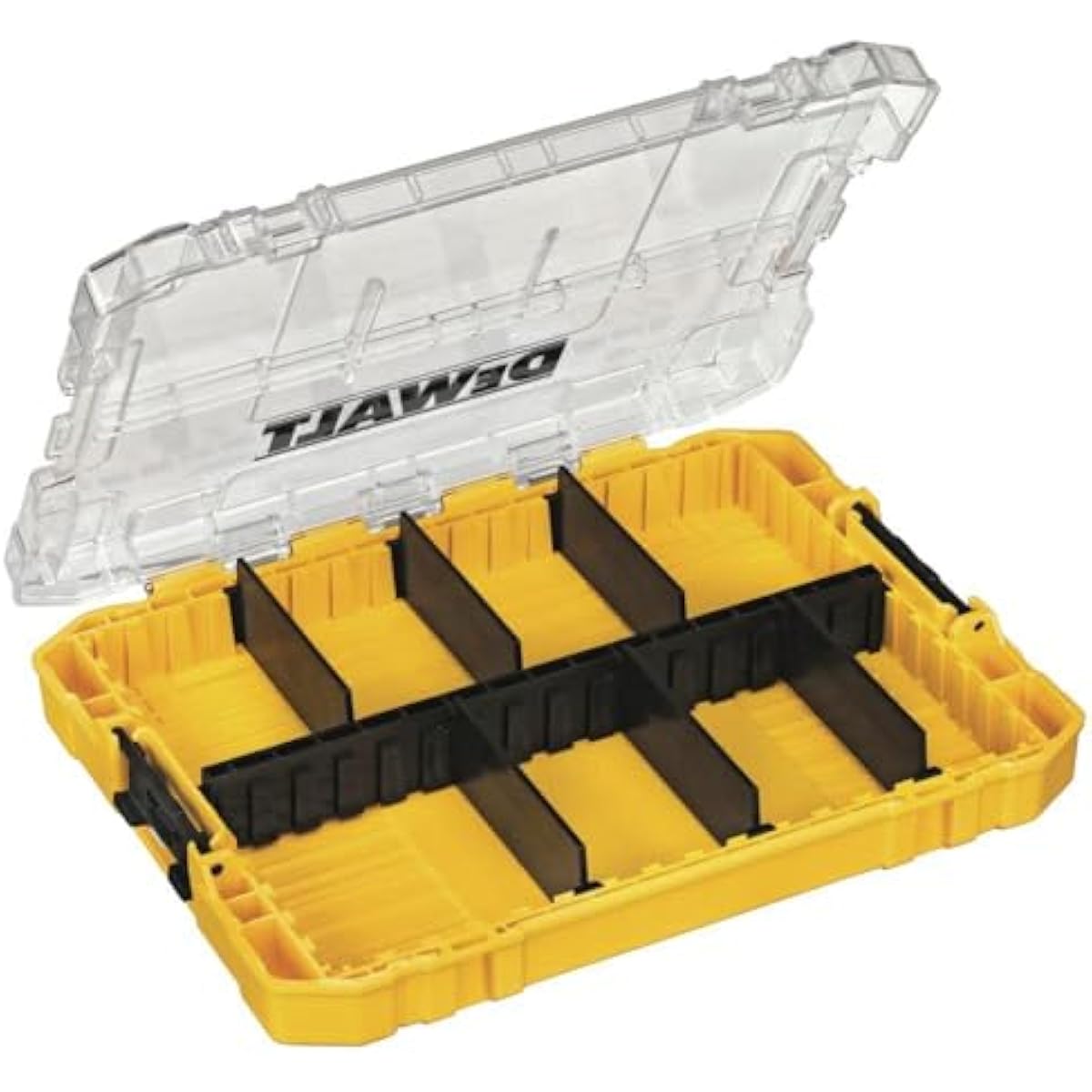 DEWALT Tool Box, Medium 8-Compartments Small Parts Organizer, Portable Tough Case Screw Organizer Toolbox with Customazible Dividers (DWAN2190)