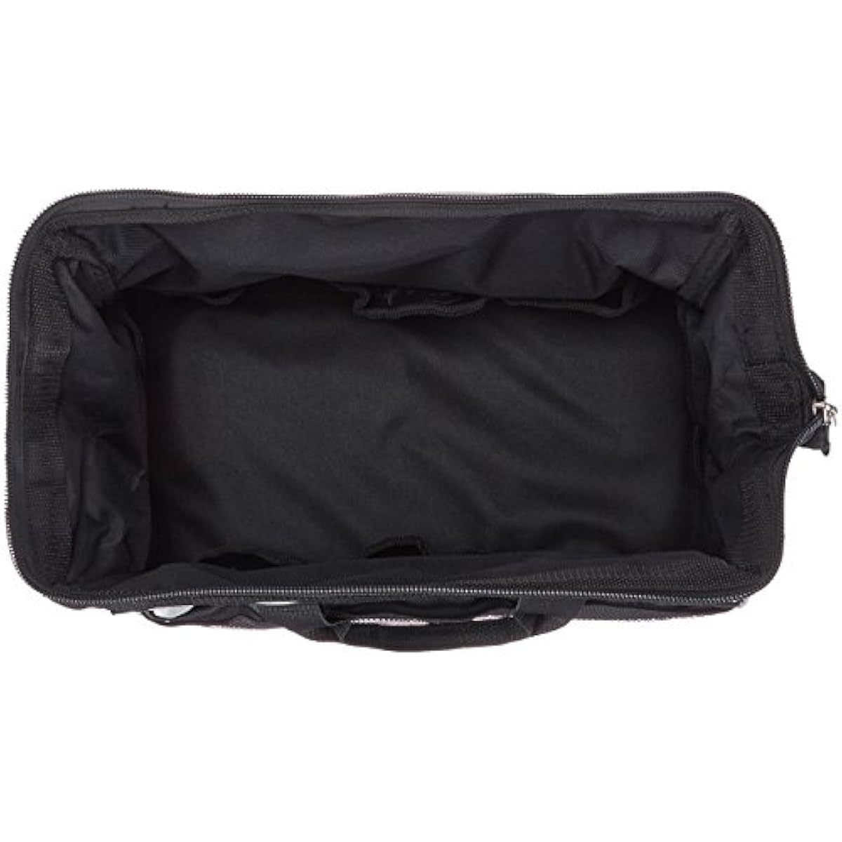 Amazon Basics Durable Wear-Resistant Tool Storage Bag with Adjustable Shoulder Strap, Portable Tool Organizer, 16 in, Black & Grey