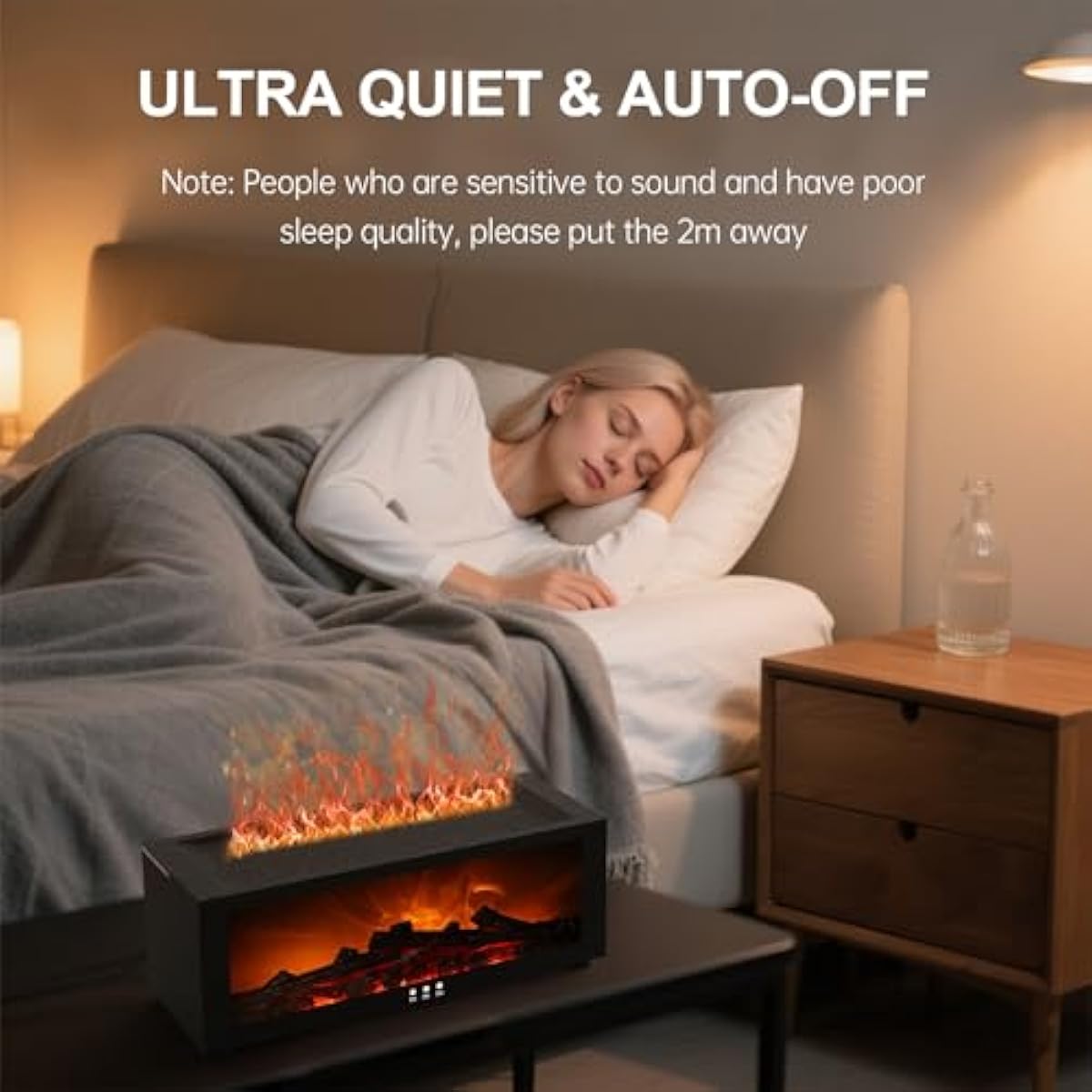 Fireplace Diffuser Humidifier,Fireplace Aromatherapy Essential Oil Diffuser, Ultrasonic Colorful Cool Mini Flame Fire Aroma Humidifier with Timer for Home,Bedroom,Office,Yoga