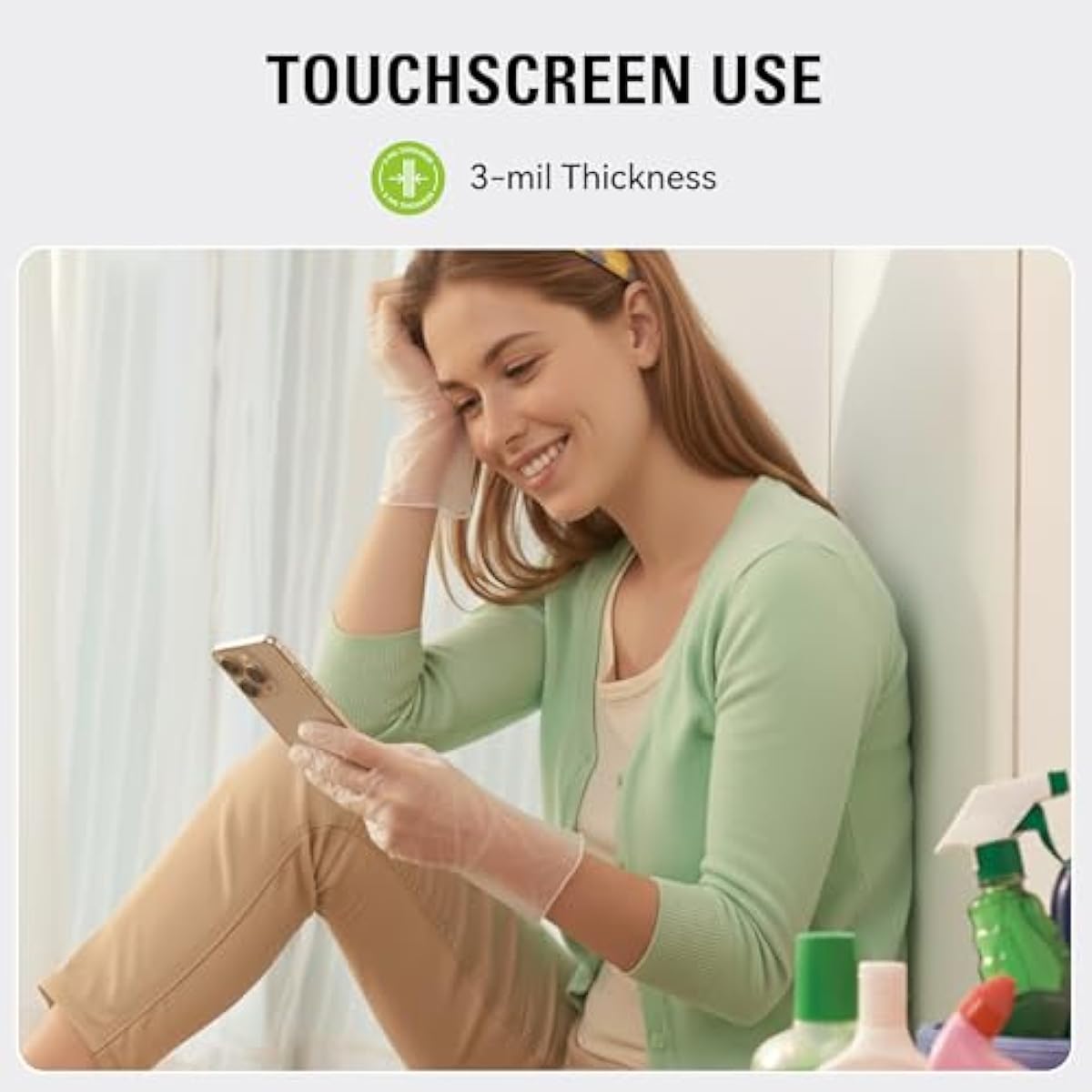 Disposable Vinyl Gloves, Food Safe, Latex-Free Powder-Free Clear Plastic Gloves for Cooking, House Clean, Food Prep
