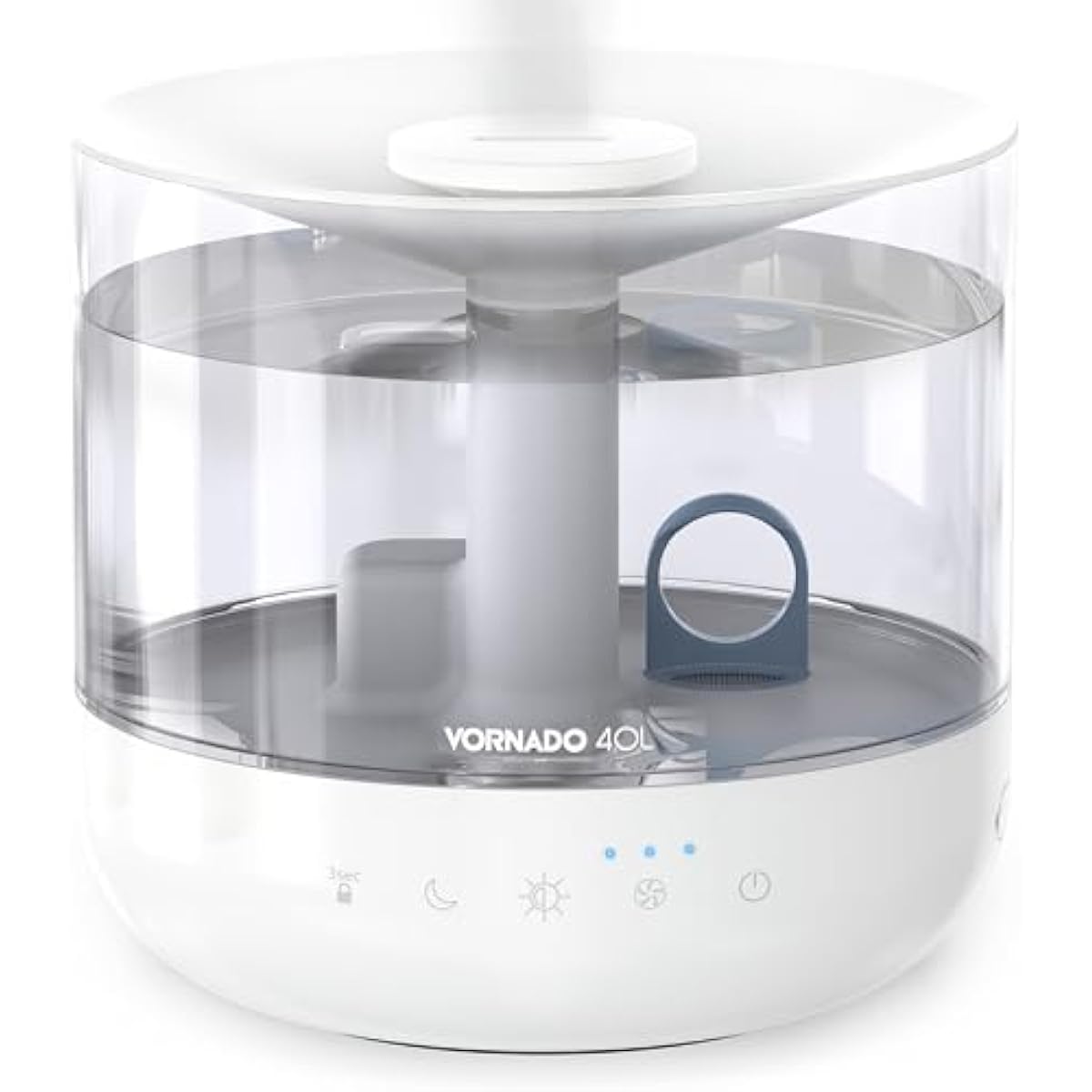 Vornado MISTIC 4 Whole Room Ultrasonic Humidifier, Top-Fill, Aromatherapy, 1-Gallon Tank, 3 Mist Settings, Ambient Lighting, Whisper-Quiet, Included Scent Pads, Air Humidifier for Kids and Home