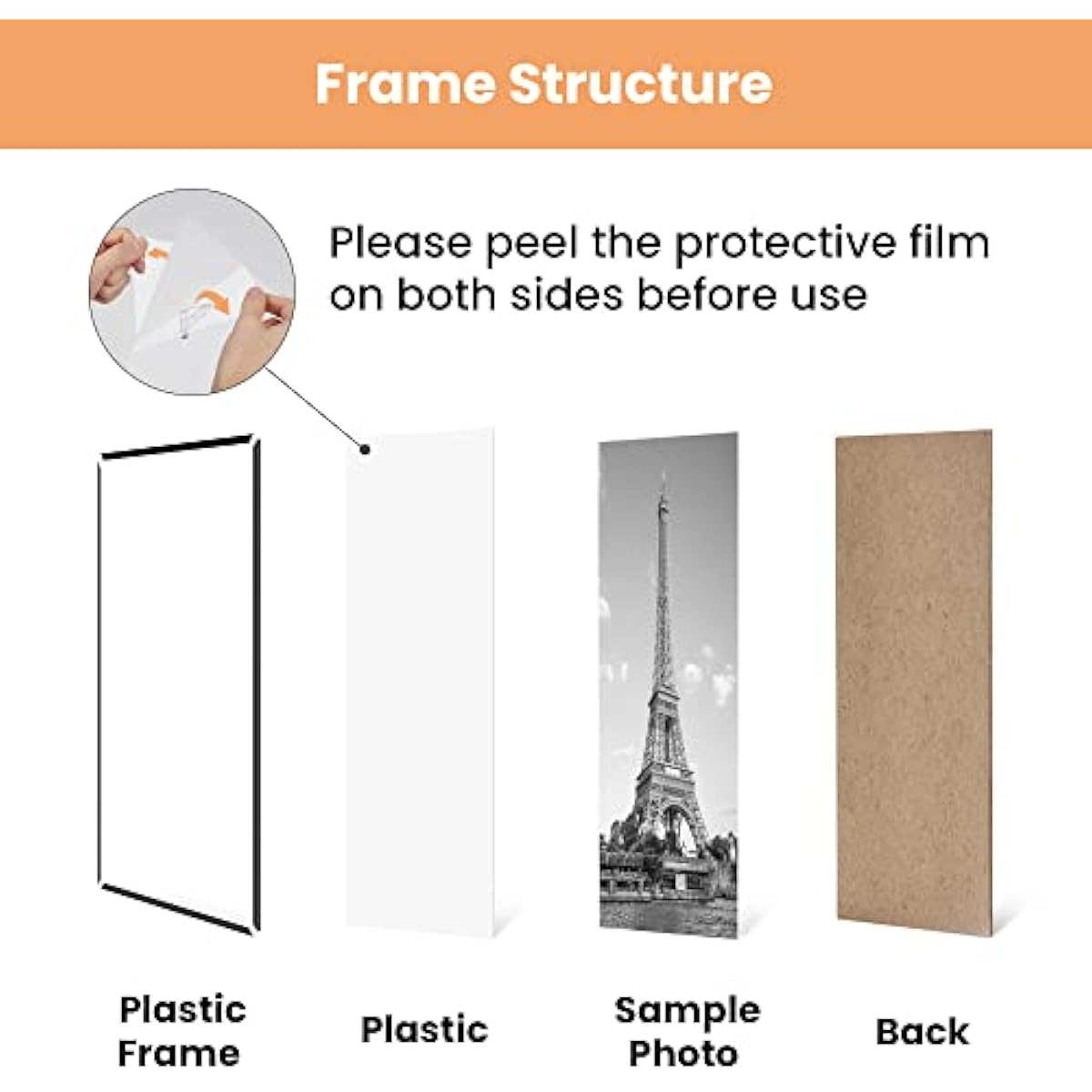 upsimples 16x24 Picture Frame Black 3 Pack, Scratch-Proof Poster Frames 16 x 24 for Photo Gallery - Slide-In Strips, Horizontal or Vertical Wall Mounting