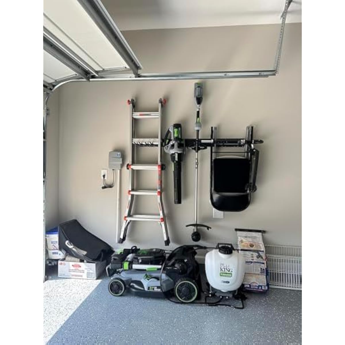 TIDYME Garage Tool Organizer Wall Mount - 48 inches - Sturdy Storage Rack with Adjustable Hooks, Anti-Rust - Easy Installation, 300lbs Capacity - Garden Tool Organizer (03 Racks & 06 Hooks)