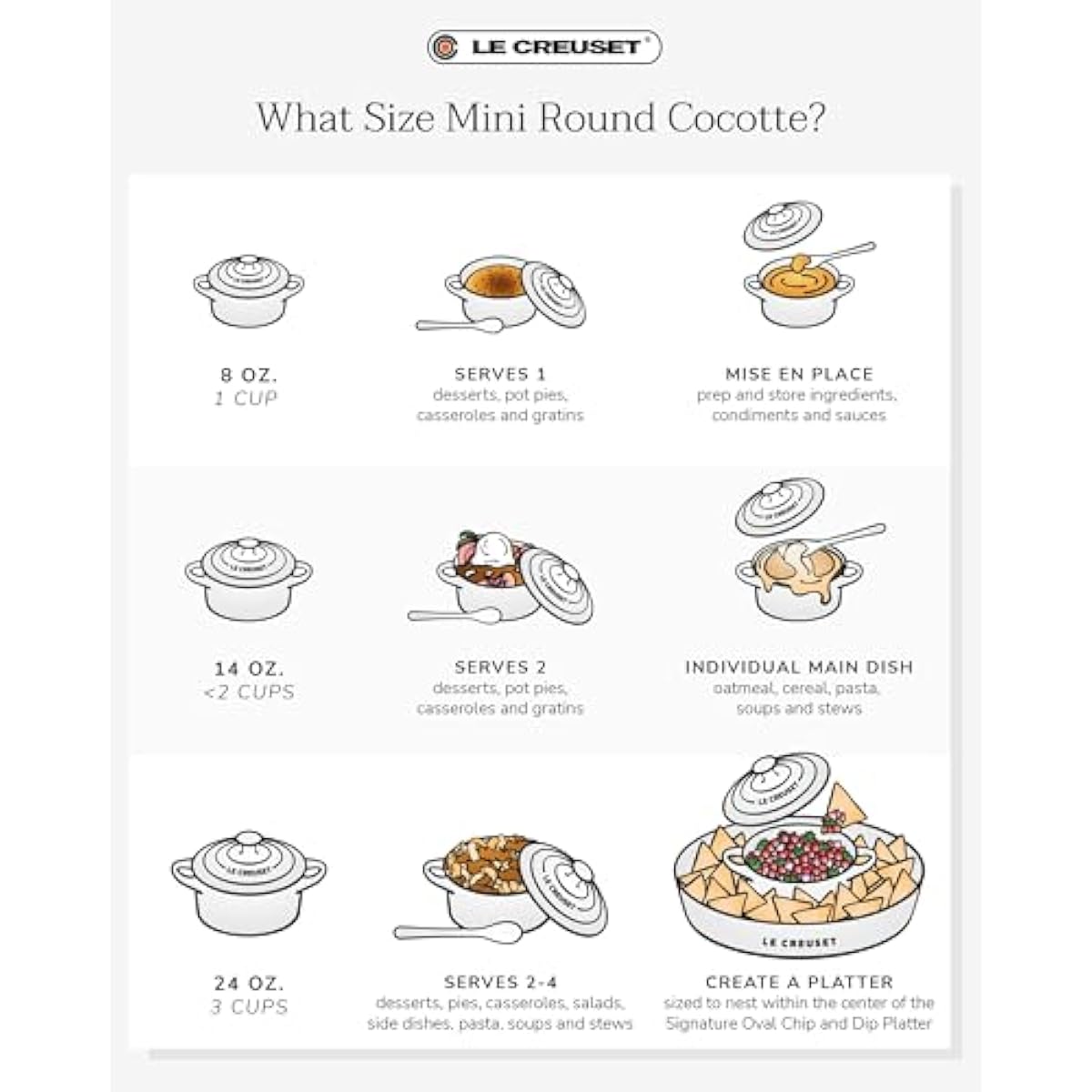 Le Creuset Stoneware Mini Round Cocotte, 8 oz., Soleil