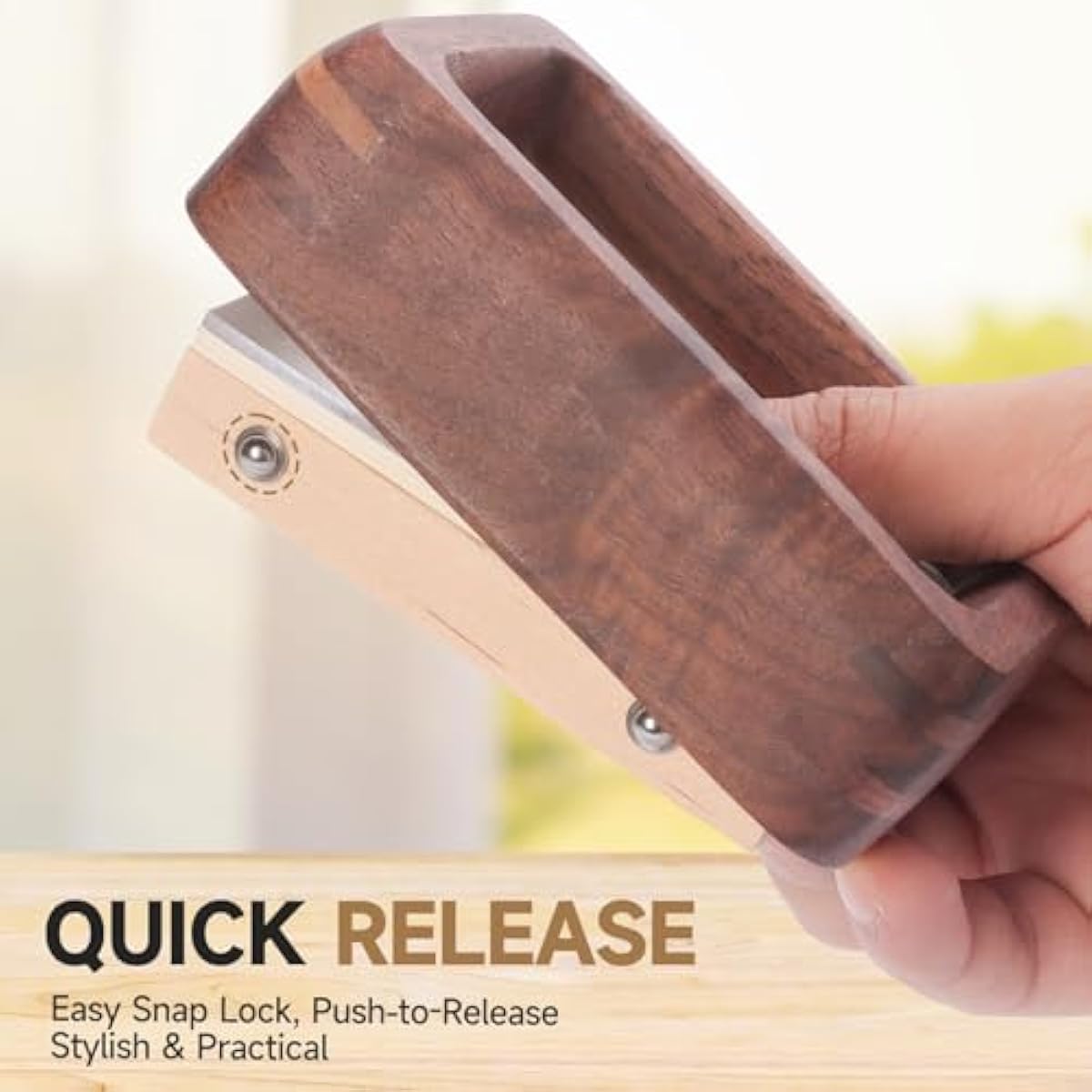 Solid Walnut Picture Frame for Instax Wide & Square Photos, Small Solid Wood Photo Frame with Joinery Corners, Tabletop Display (Walnut, For 4.2x3.5/4.3x3.4 Photo)