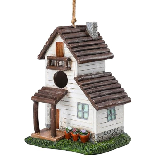 Yinns Resin Bird House for Outside, Small Birdhouses for Outdoors for Nesting, Decorative Home Bird Houses for Yard Garden Decor, Water Proof