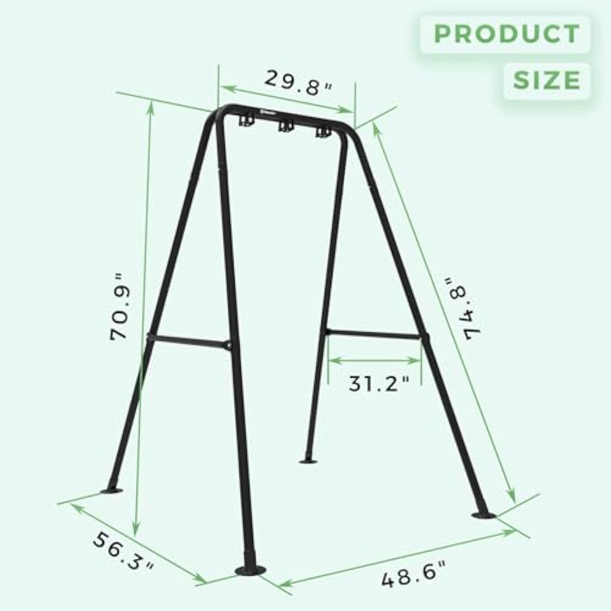 G TALECO GEAR Hammock Chair Stand,Heavy-Duty Steel 300LBS Multi-Use Hammock Stand for Outdoor Indoor, Swing Chair not Include (Black)