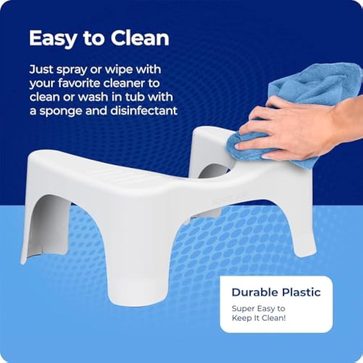 Squatty Potty Simple Curve Bathroom Toilet Stool 7" White