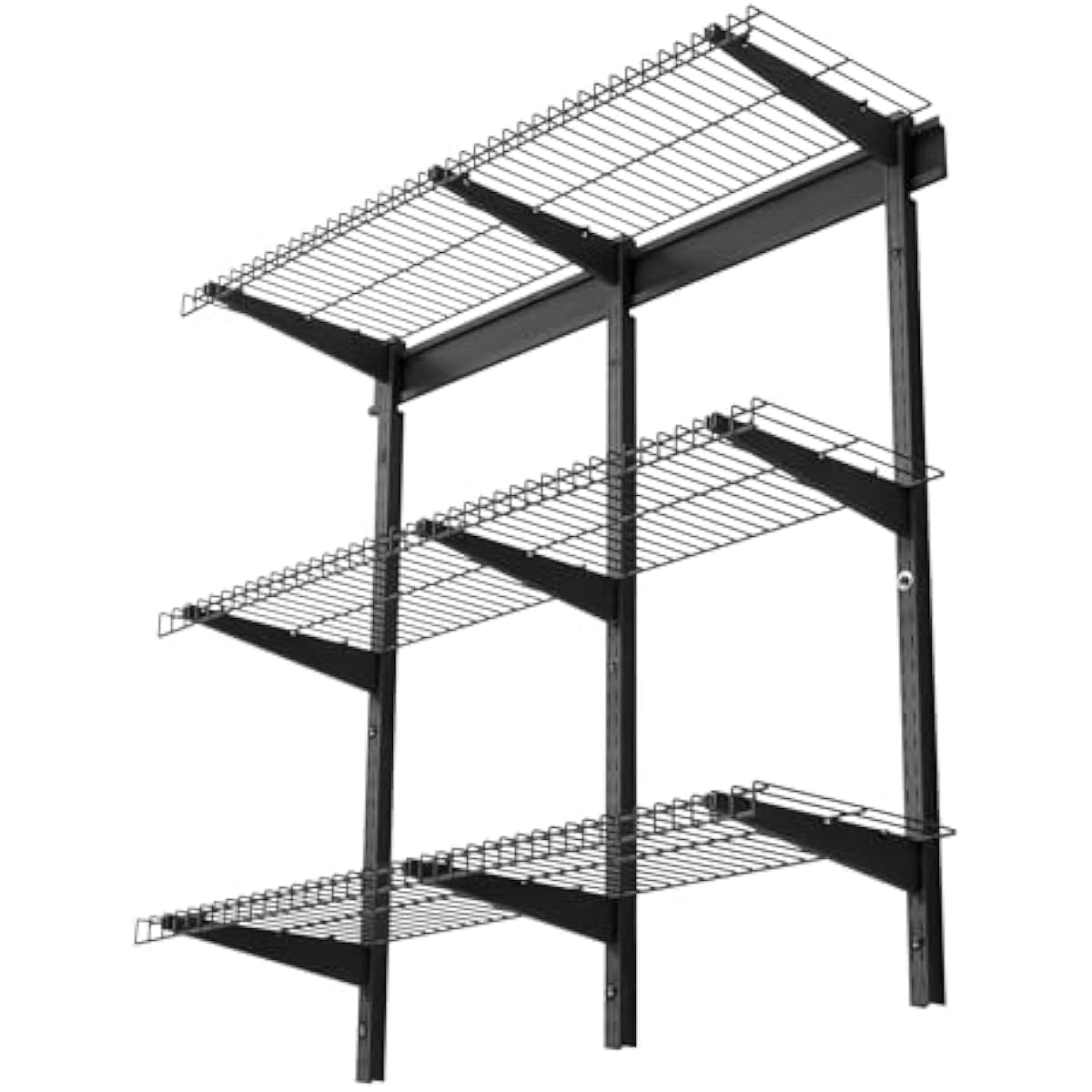 VEVOR 3-Tier Heavy Duty Wall Garage Shelving, 1 x 3 ft Steel Wall Mounted Shelving Unit, 11 x 36 Inch Per Shelf Floating Storage Metal Rack for Garage with 450 lbs Total Weight Capacity, Black