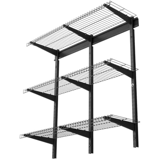 VEVOR 3-Tier Heavy Duty Wall Garage Shelving, 1 x 3 ft Steel Wall Mounted Shelving Unit, 11 x 36 Inch Per Shelf Floating Storage Metal Rack for Garage with 450 lbs Total Weight Capacity, Black