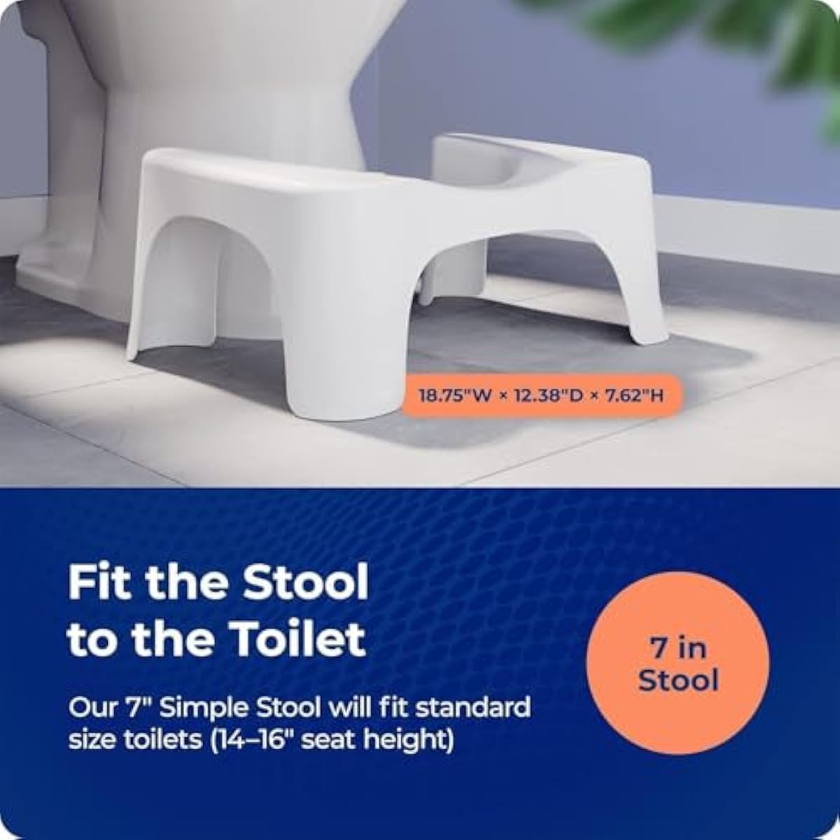 Squatty Potty Simple Curve Bathroom Toilet Stool 7" White