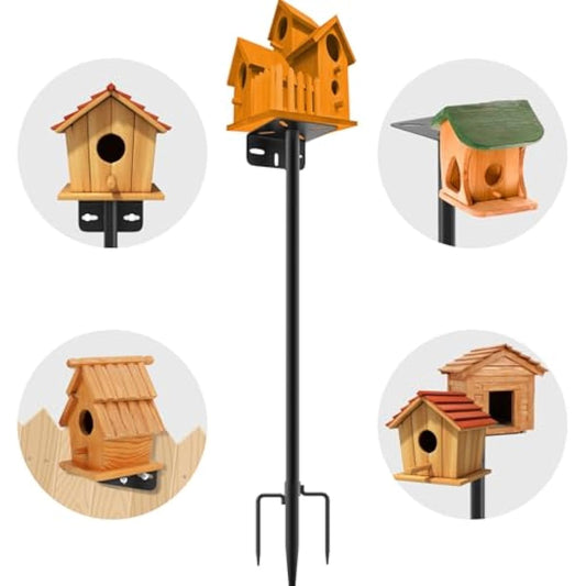 80 Inch Adjustable Bird Feeder Pole,Bird House Pole Suitable for Feeders & Birdhouse,Weather Station,Heavy-Duty Rustproof Design,Enhance Outdoor Decor & Birdwatching Experience