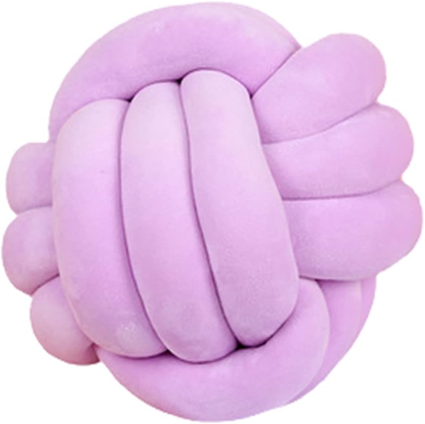 Knot Pillow Ball Round Cushion Pillows, Children Room Decoration Plush Toys Calming Stress Relief Toy (Yellow,8.5in/22cm)