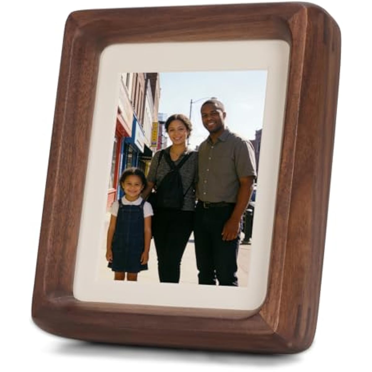 Solid Walnut Picture Frame for Instax Wide & Square Photos, Small Solid Wood Photo Frame with Joinery Corners, Tabletop Display (Walnut, For 4.2x3.5/4.3x3.4 Photo)
