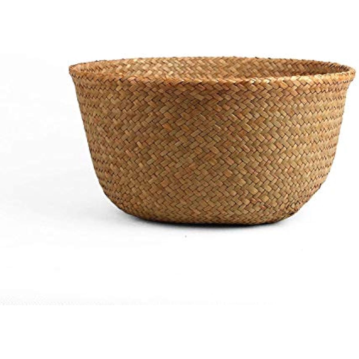 Woven Seagrass Belly Basket for Storage, Plant Pot, Laundry, Picnic and Grocery Basket with Handle (Large, Original)