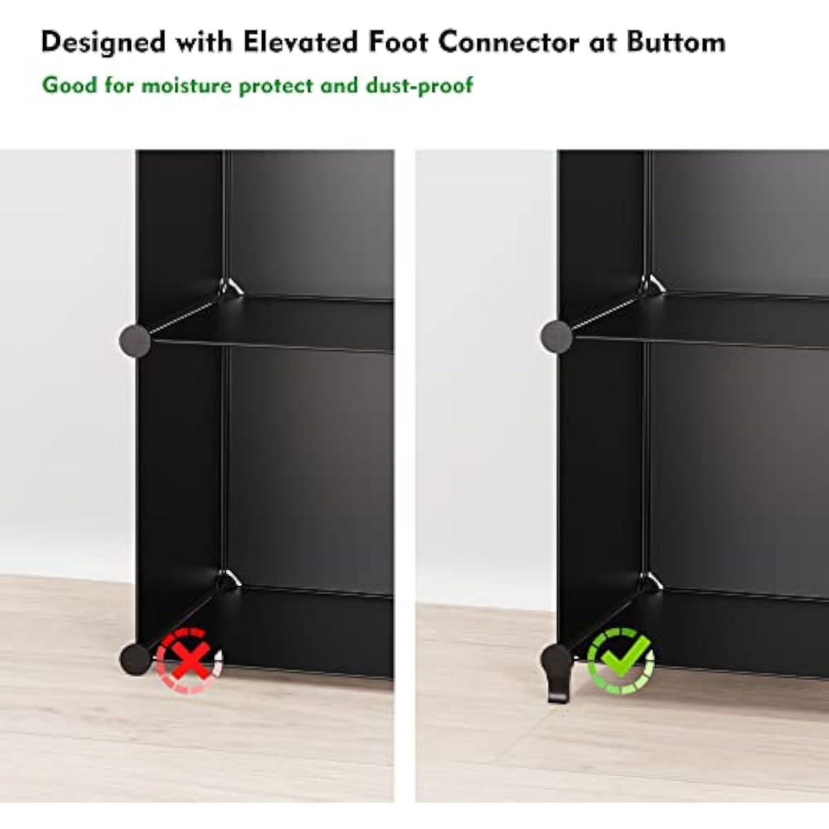 HOMIDEC Closet Organizers and Storage, 9 Cube Storage Organizer, Portable Closet Organizer Cubes Shelves for Clothes, Bedroom, Kids Room, Bathroom, Wardrobe, Garment Racks, Black