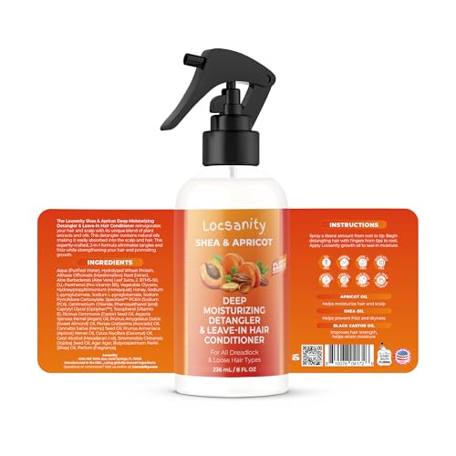 Locsanity Shea & Apricot Loose, Natural, Conditioning and Moisturizing Hair Butter - Strength & Growth Formula LOC (Leave in, Oil, Cream)