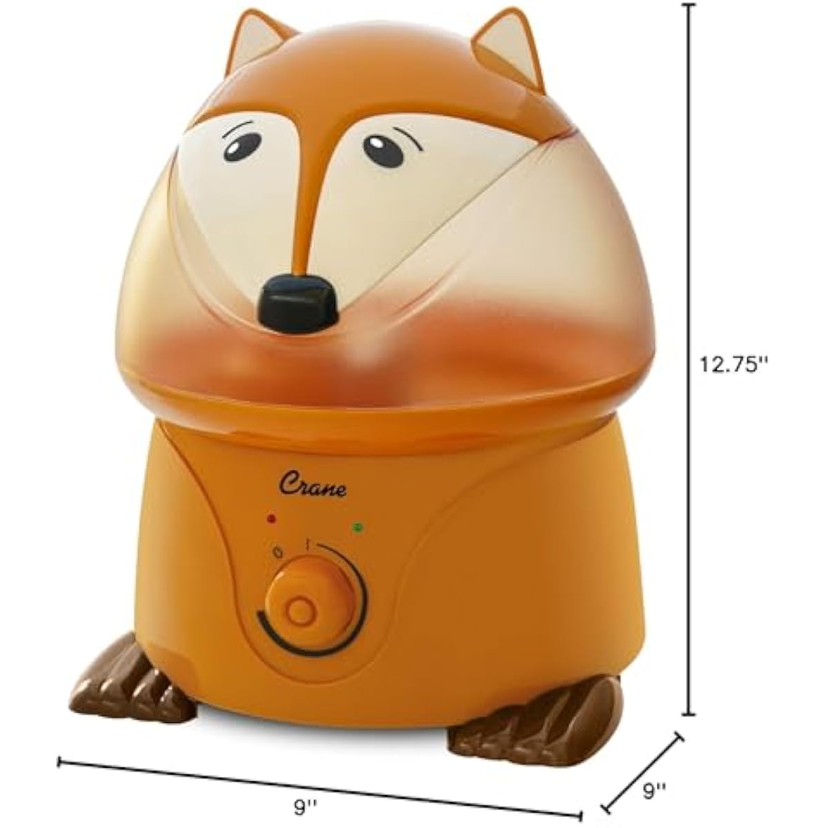 Crane 1 Gallon Animal Cool Mist Ultrasonic Humidifier for Kids' Bedroom and Nursery, Automatic Shut off, Adjustable Output, Fox
