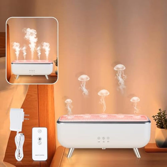 300ML Dynamic Jellyfish Diffuser: 5 Rings Dynamic Sound Pickup - Essential Oil Scent Volcano Diffuser Low Noise for Bedroom Office Hotel - Aromatherapy Aroma Humidifiers