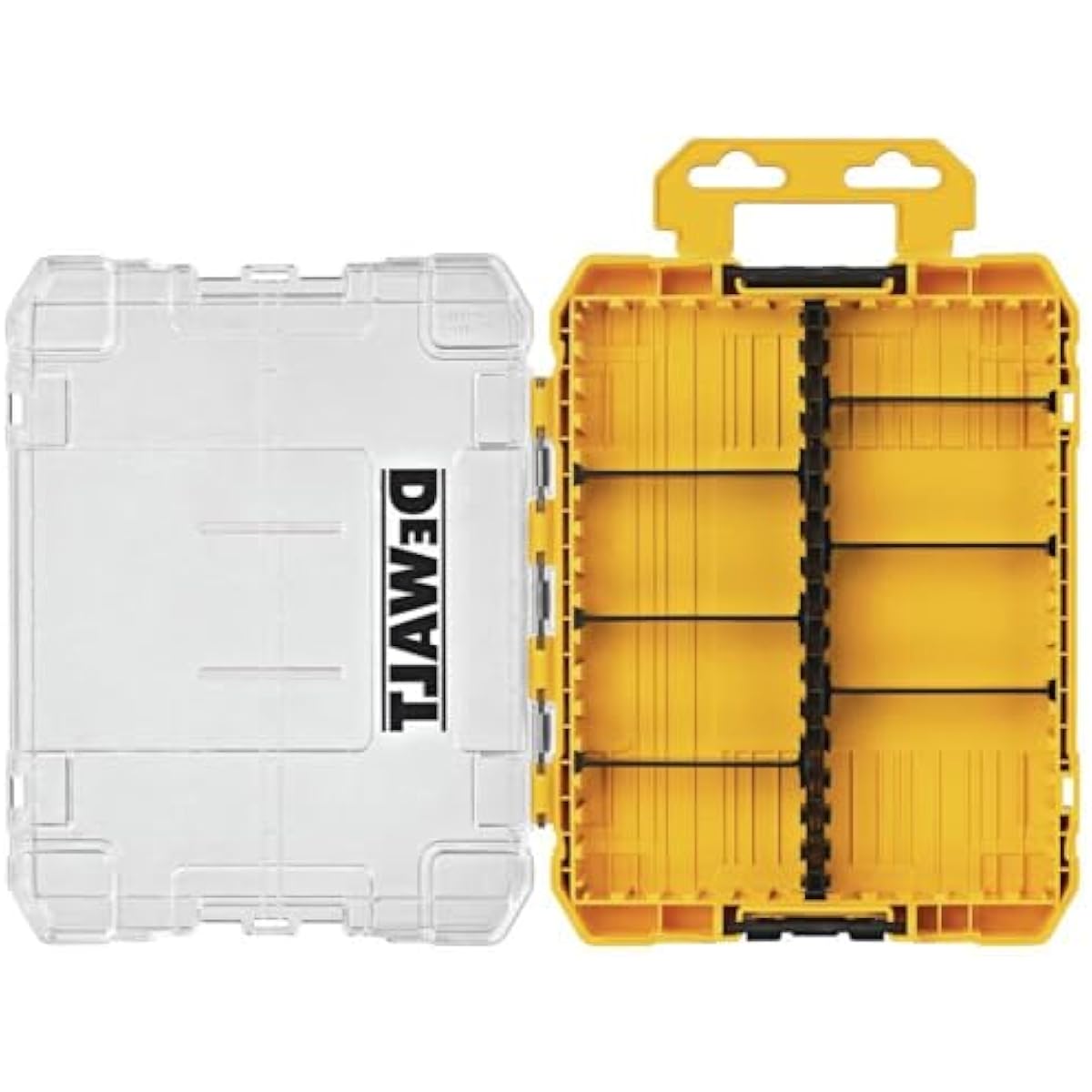 DEWALT Tool Box, Medium 8-Compartments Small Parts Organizer, Portable Tough Case Screw Organizer Toolbox with Customazible Dividers (DWAN2190)