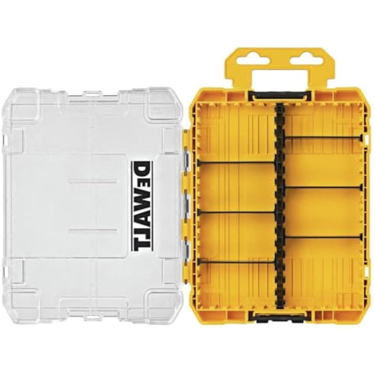 DEWALT Tool Box, Medium 8-Compartments Small Parts Organizer, Portable Tough Case Screw Organizer Toolbox with Customazible Dividers (DWAN2190)