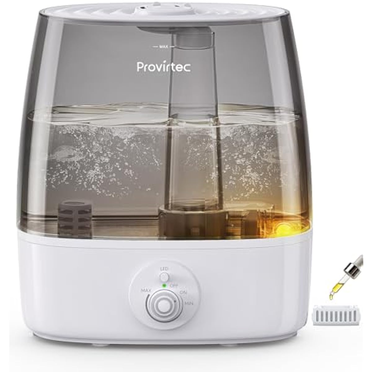 6.5L Stay Clean Tank Humidifier for Large Room, Low Maintenance, Top Fill Design, Ultra Quiet 65H Runtime, Cool Mist Ultrasonic for Bedroom, Home, Plants HC12