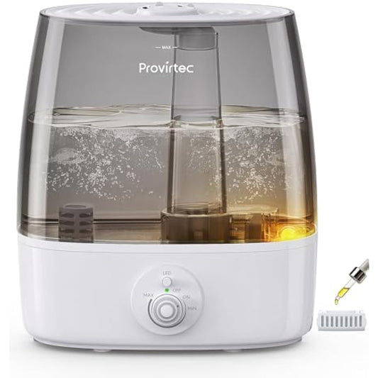 6.5L Stay Clean Tank Humidifier for Large Room, Low Maintenance, Top Fill Design, Ultra Quiet 65H Runtime, Cool Mist Ultrasonic for Bedroom, Home, Plants HC12