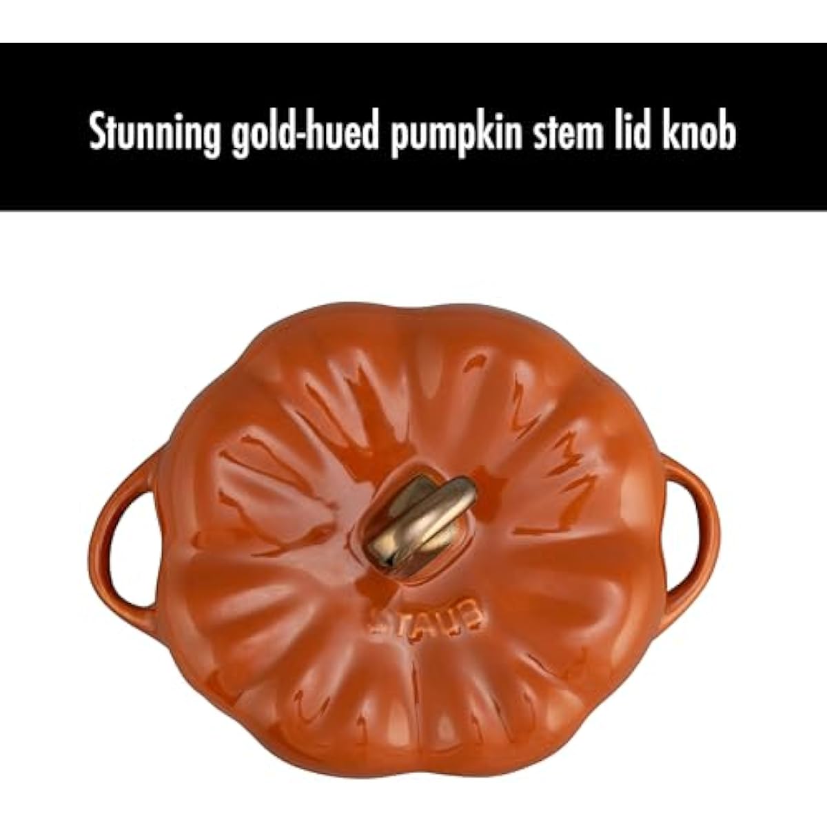 STAUB 0.5-qt Petite Ceramic, Oven & Stove Safe up to 572°F, Pumpkin Dish, Baking , Candy Dish, Burnt Orange