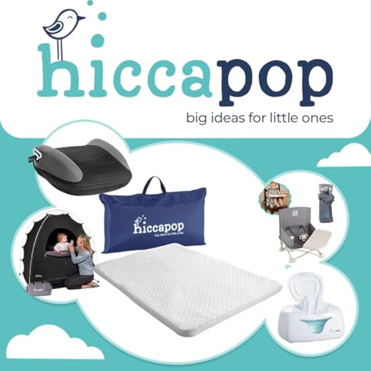 Hiccapop Playard Mattress Pad (38"x26"x1.25"), Playpen Pad, Portable Crib Mattress with Carry Bag, 1.25" Thick