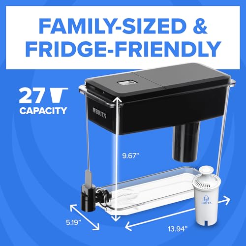 Brita UltraMax Large Water Dispenser With Standard Filter, BPA-Free, Reduces Copper, Cadmium and Mercury Impurities, Lasts 2 Months or 40 Gallons, Includes 1 Filter, Kitchen Accessories, Large 27-Cup