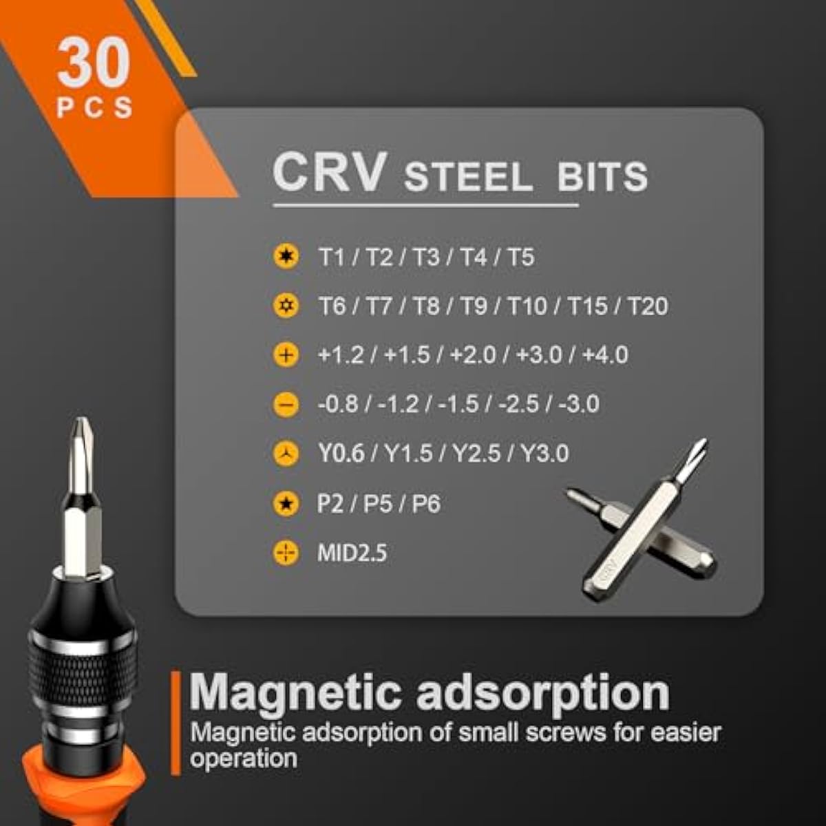 JOREST 40Pcs Small Precision Screwdriver Set with Torx Triwing Phillips, Mini Repair Tool Kit for Macbook, Computer, Laptop, PC, iPhone, PS5, Xbox, Switch, Glasses, Watch, Ring Doorbell, Electronics