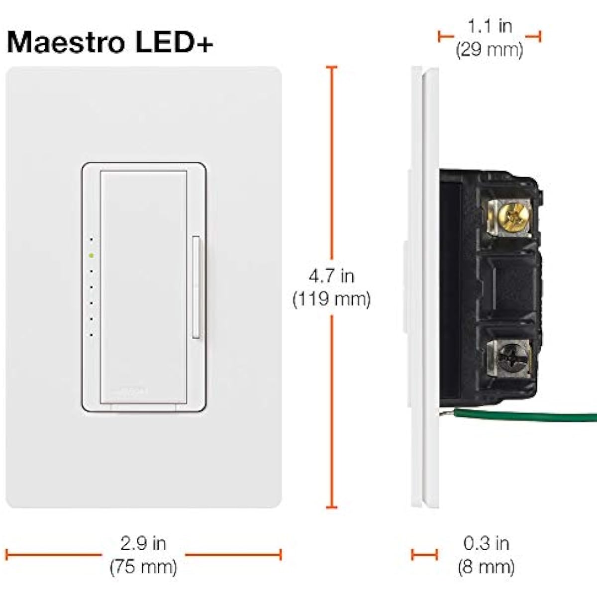 Lutron Maestro Dimmer Switch LED+ Digital Dimmer Kit for Dimmable LED, Halogen, and Incandescent Bulbs, 150-Watt, Multi-Location, MACL-153M-RHW-WH, White