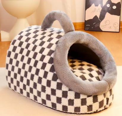 Cat Bed for Indoor Cats - Cat Cave Beds Cat House Cat Tent with Removable Washable Cushioned Pillow, Soft Kitten beds,Cat Beds & Furniture, for Small and Medium Pet Bed (Yellow, M)