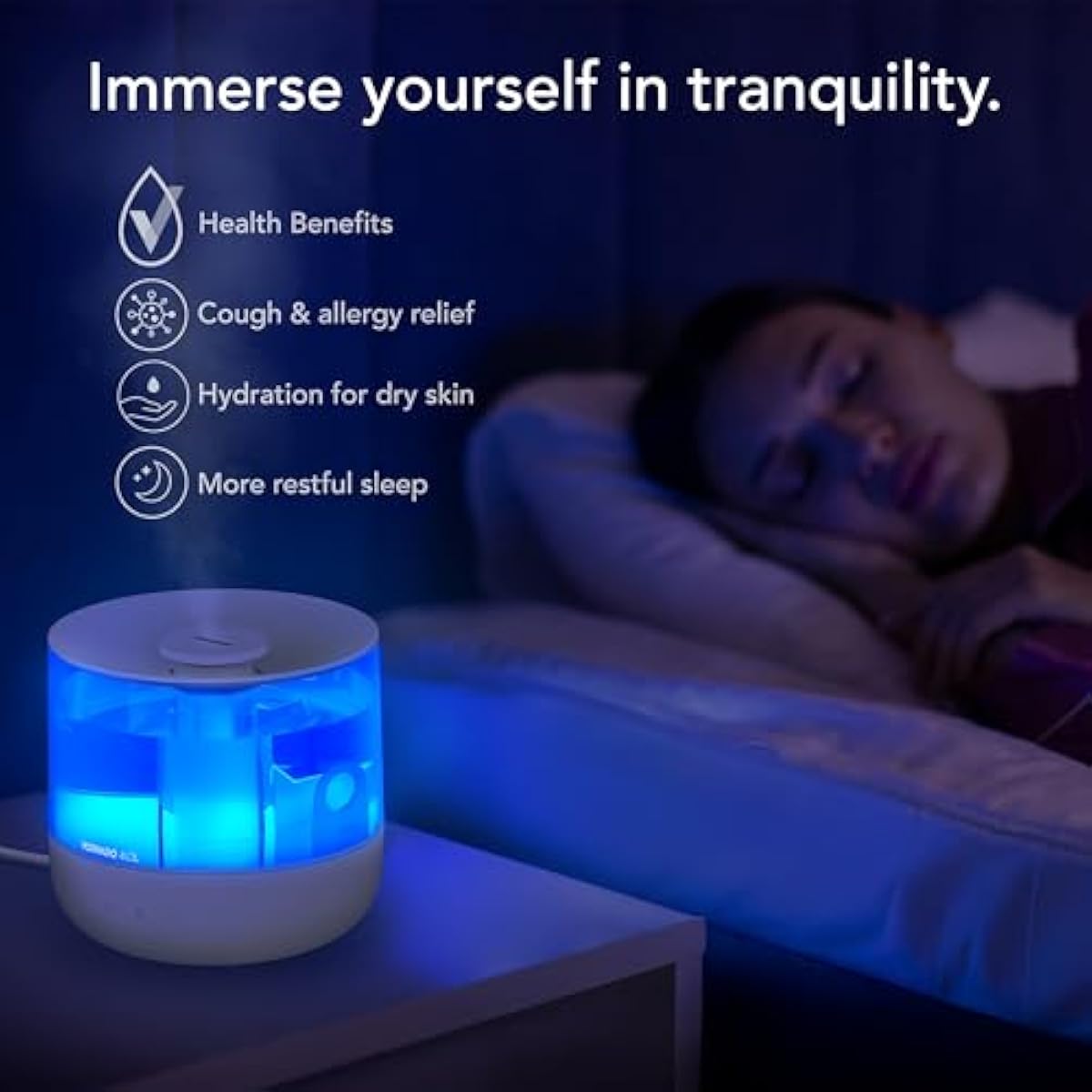 Vornado MISTIC 4 Whole Room Ultrasonic Humidifier, Top-Fill, Aromatherapy, 1-Gallon Tank, 3 Mist Settings, Ambient Lighting, Whisper-Quiet, Included Scent Pads, Air Humidifier for Kids and Home
