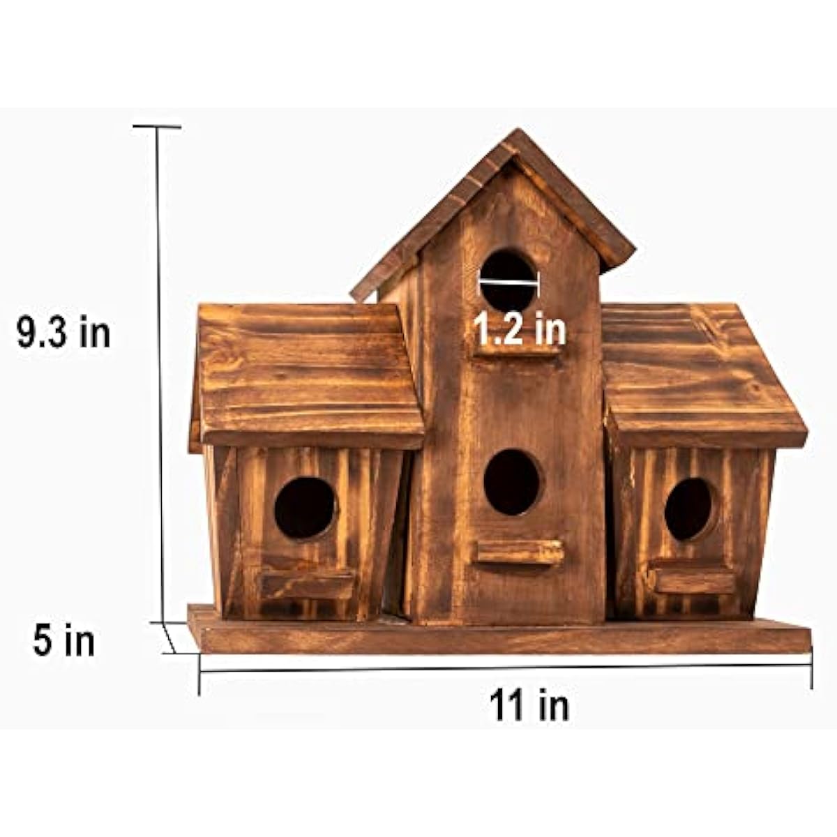 COLEBA Bird Houses for Outside, Outdoor 4 Hole Bird House Room for 4 Bird Families Bluebird Finch Cardinals Hanging Birdhouse for Garden
