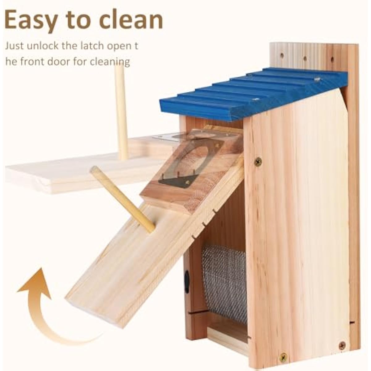 Bird Houses for Outside 2Pack with Copper Guard,Thicken Wooden Bluebird House Clearance Garden Country Cottages, Nesting Box for Finch Swallow Wren Chickadee Wild Bird Supplies, Easy to Assemble