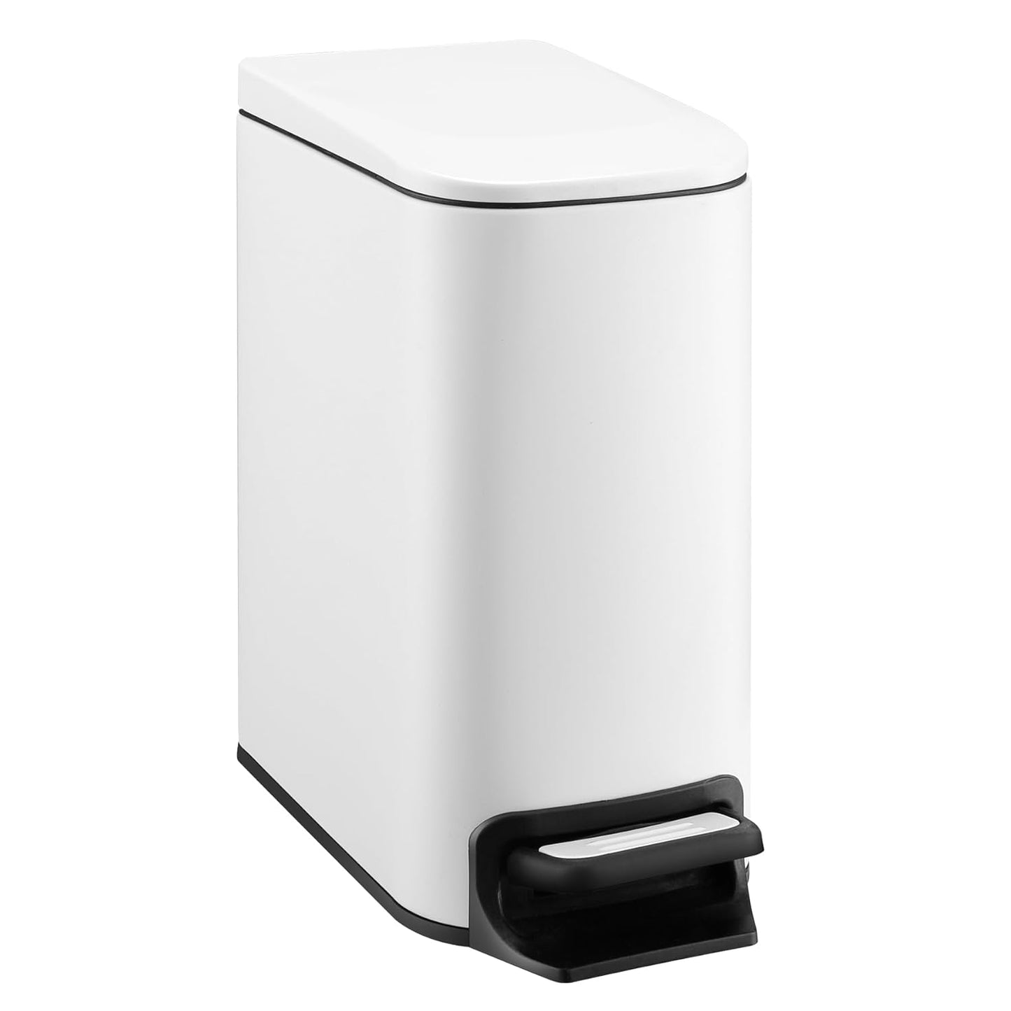 TIPGO Slim Bathroom Trash Can with Lid Soft Close, Step Pedal, 6 Liter / 1.6 Gallon Stainless Steel Trash Bin, Small Garbage Can for Bedroom, Office, Kitchen (Navy Blue)