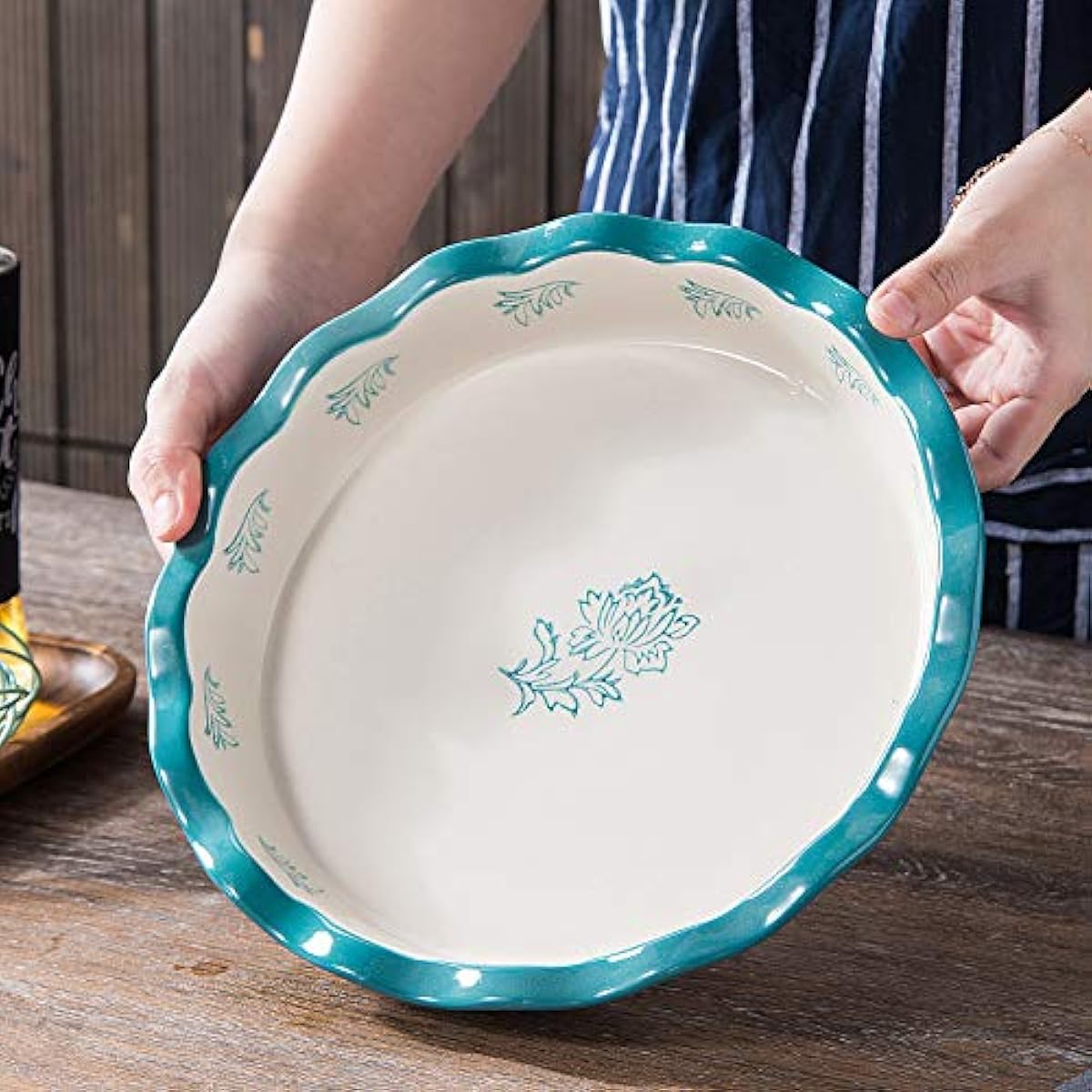 Wisenvoy Pie Pan Ceramic Pie Dish Pie Plate Deep Dish Pie Pan Non-Stick Pie Pans for Baking Pie Pans Pie Dishes
