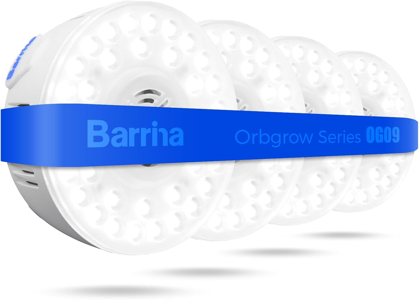 Barrina Orbgrow OG09 Puck Grow Light, 5000K 18W(2 x 9W, 270 Watt Equiv), Full Spectrum Plant Light for Indoor Plants, Magnetic & Linkable with Timer, 5 Levels Dimmable for Plant Shelf, 2 Packs