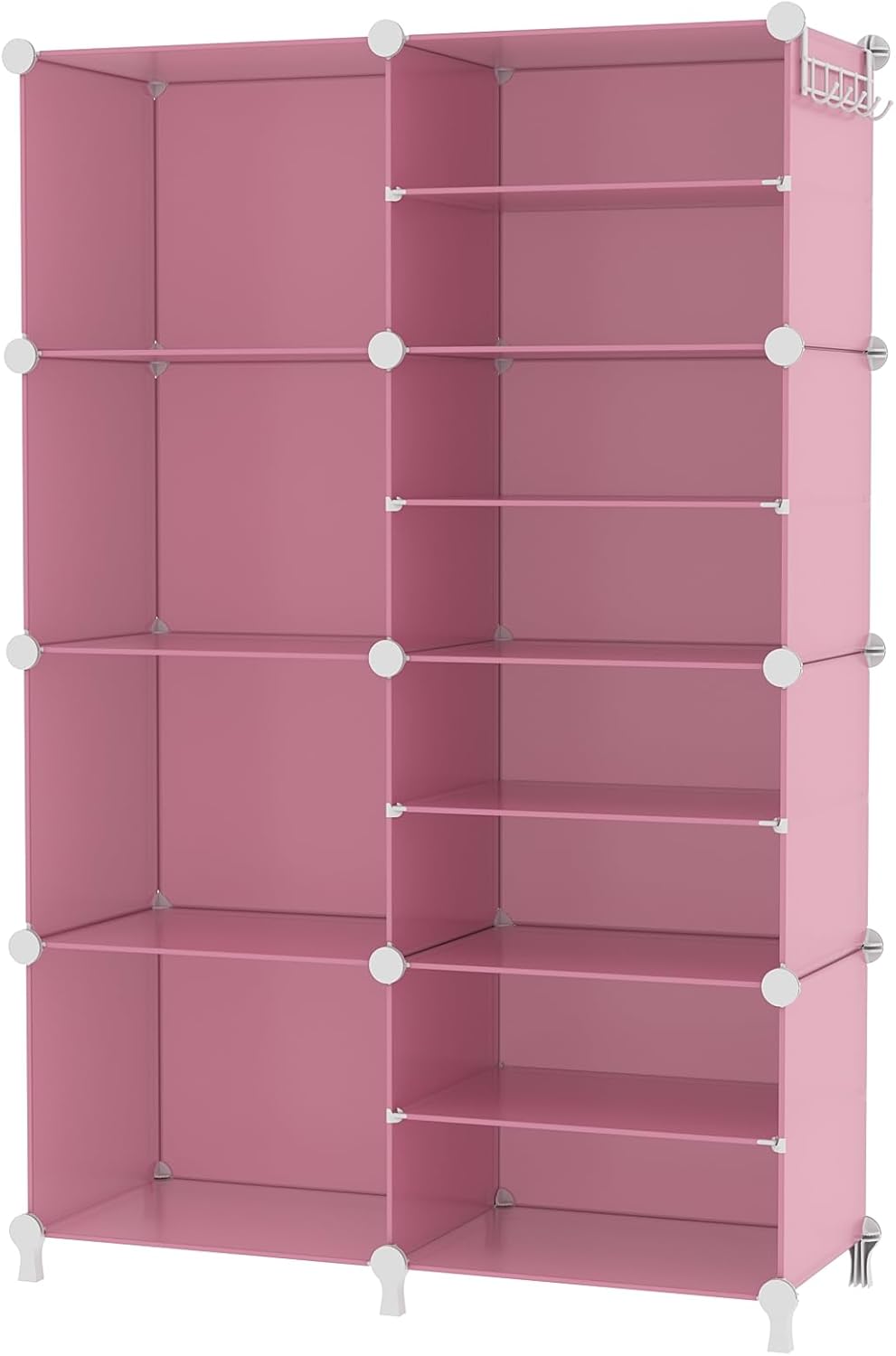 AWTATOS Closet Organizer 8 Cube Storage Shelves Closet Clothes Organizers and Storage Stackable Cubby Shelving for Closet Bedroom Living Room Office White