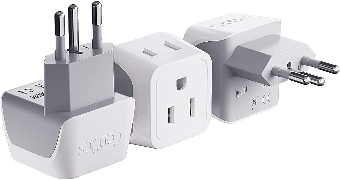 Ceptics Universal Travel Adapter, 45W International Power Adapter with PD & QC 3.0 Dual USB-C, 3 USB Travel Adapter Worldwide, Type I C G A Outlets 110V 220V A/C - EU Euro US UK (11-KU)
